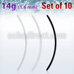 xabn14g2 pack 10 piercing bio flexible extra largo ombligo rosca externa 1 1516 50mm venta