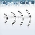 xbn16g pack 10 barras bananas ceja acero 316l brillo espejo rosca 6mm 14mm distribuidor