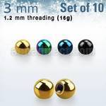 xbt3s pack 10 bolas acero quirurgico anodizado 3mm rosca venta