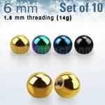 xbt6g pack 10 bolas acero quirurgico anodizado 6mm rosca venta