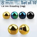 xbt8g pack 10 bolas acero quirurgico anodizado 8mm rosca distribuidor mayorista
