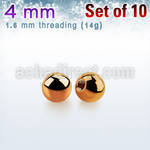 xbtt4g pack 10 bolas acero 316l pvd oro rosa 4mm rosca distribuidor