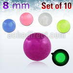xglb8 pack 10 bolas acrilicas brillan oscuridad 8mm rosca distribuidor