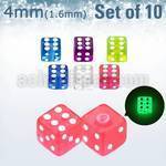 xgldi4 set 10 dados acrilicos brillan oscuridad 4mm rosca venta