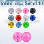 xgtb5 pack 10 bolas acrilicas glitter 5mm rosca distribuidor mayorista