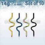 xinta14g pack 10 barras barbells industriales zig zag acero 316l anodizado rosca distribuidor mayorista