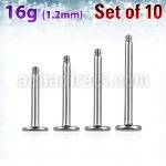 xlb16g pack 10 barras labret acero quirurgico brillo espejo rosca distribuidor mayorista