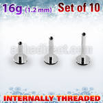 xlb16gin pack 10 barras labret acero quirurgico rosca interna mayorista
