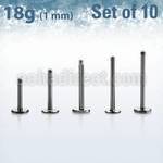 xlb18g set 10 barras labret acero quirurgico rosca 1mm al por mayor