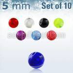 xmbbal5 set 10 bolas acrilicas marmoladas 5mm rosca al por mayor