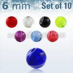 xmbbal6 set 10 bolas acrilicas marmoladas 6mm rosca al por mayor