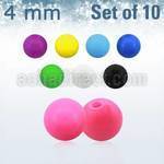 xsab4 set 10 bolas acrilicas 4mm colores solidos rosca mayorista