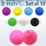 xsab8 set 10 bolas acrilicas 8mm colores solidos rosca venta