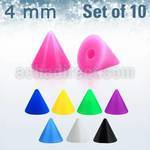 xsacn4 set 10 conos acrilicos colores solidos 4mm rosca mayorista