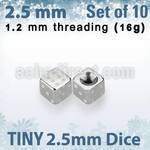 xsdi25 pack 10 dados acero quirurgico 2 5mm rosca mayorista