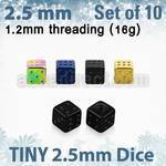 xsdit25 pack 10 dados acero quirurgico anodizado 2 5mm rosca al por mayor
