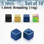 xsdit5 pack 10 dados acero quirurgico anodizado 5mm rosca al por mayor