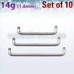 xsud14g pack 10 barras barbell superficial industrial acero 316l brillo espejo 90 grados mayorista