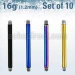 xtbb16g pack 10 barra barbell acero 316l anodizado rosca distribuidor mayorista