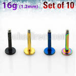 xtlb16g pack 10 barras labrets acero 316l anodizado rosca mayorista