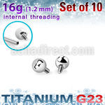 xubal2i titanium g23 2mm balls 09 threading 10pcs