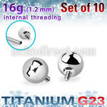 xubal4si titanium g23 4mm balls internally threaded posts
