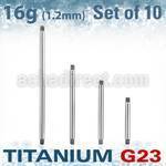 xubb16g pack 10 barras barbell titanio g23 brillo espejo distribuidor