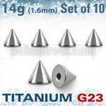xucon5 pack 10 conos titanio g23 brillo espejo 5mm rosca venta