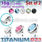 xufbin titanium g23 flat back bezel set crystal tops 2pcs