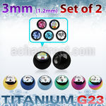xujbt3s pack 2 bolas g23 anodizado 3mm cristal bisel rosca al por mayor
