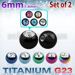 xujbt6g pack 2 bolas g23 anodizado 6mm cristal bisel rosca al por mayor