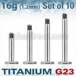 xulb16g pack 10 labret titanio g23 brillo espejo 6mm 16mm mayorista