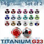 xumjb6 pack 2 bolas multi joya titanio g23 brillo espejo 6mm rosca distribuidor