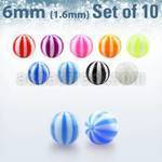 xuvbe6 set 10 bolas acrilico uv pelota playa 6mm rosca distribuidor