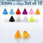 xuvcn3 set 10 conos acrilico uv 3mm rosca distribuidor
