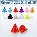 xuvcn5 set 10 conos acrilico uv 5mm rosca al por mayor