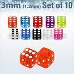 xuvdi3 set 10 dados acrilico uv 3mm rosca distribuidor