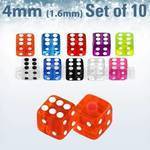 xuvdi4 set 10 dados acrilico uv 4mm rosca mayorista