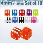 xuvdi4s set 10 dados acrilico uv 4mm rosca distribuidor