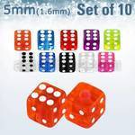 xuvdi5 set 10 dados acrilico uv 5mm rosca distribuidor