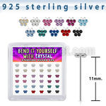 yxbufm36 silver bend it yourself nose studs 22g butterfly 36