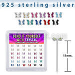 yxbutm36 silver bend it yourself nose studs butterfly color