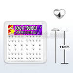 yxvhr caja display piercing nariz doblar tu mismo plata 0 6mm corazon plata lisa venta