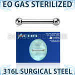 zbbnpss sterilized 316l steel nipple barbell 14g two balls