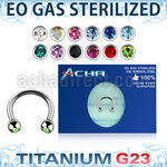 zucbe2c sterilized titanium g23 circular barbell jewel balls